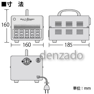 日動工業 海外用トランス 平ピンA2/丸ピンC2 AC100V〜240V 1KVA 海外用トランス 平ピンA2/丸ピンC2 AC100V〜240V 1KVA SU-1000 画像2