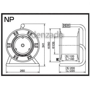 日動工業 【生産完了品】空リール 標準型 コンセント4個付 接地 2P 15A 125V 巻胴長さ120 空リール 標準型 コンセント4個付 接地 2P 15A 125V 巻胴長さ120 NP-E04S 画像2