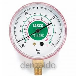 タスコ R600a/R290 HC冷媒用圧力計 68φ 圧力範囲:0.11〜1.5MPa TA140HC