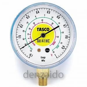 タスコ R600a/R290 HC冷媒用圧力計 68φ 圧力範囲:0.11〜1.0MPa TA141HC