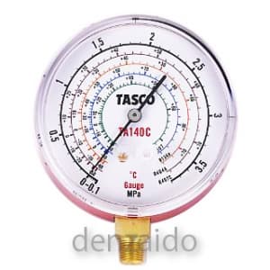 タスコ R404A/R407C/R507A/R134a高精度圧力計 高圧側 ゲージ径:80φ 検査合格証明付 TA140C