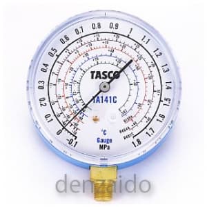 タスコ R404A/R407C/R507A/R134a高精度連成計 低圧側 ゲージ径:80φ 検査合格証明付 TA141C