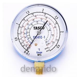 タスコ R404A/R407C/R507A/R134a高精度連成計 低圧側冷暖兼用タイプ ゲージ径:80φ 検査合格証明付 TA141C-1