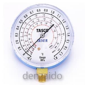 タスコ 【生産完了品】R404A/R407Cハイブリット型連成計 低圧側 ゲージ径:80φ 検査合格証明付 TA141R