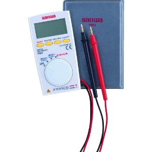三和電気計器 デジタルマルチメータ 薄型ポケットタイプ 8ファンクション 直流電圧 交流電圧 抵抗 コンデンサ容量 周波数 デューティ比 導通 ダイオードテスト PM3