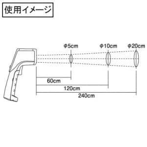 カスタム 【生産完了品】放射温度計+K熱電対 距離:測定径=240cm:φ20cm 放射温度計+K熱電対 距離:測定径=240cm:φ20cm IR-305 画像3