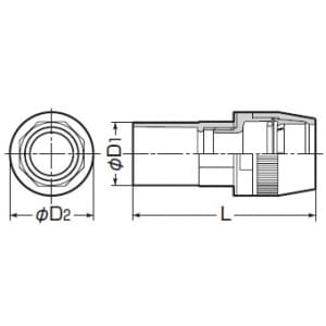 未来工業 コンビネーションカップリング ミラフレキMF管16mm⇔VE管16mm接続用 防水型 黒 コンビネーションカップリング ミラフレキMF管16mm⇔VE管16mm接続用 防水型 黒 FPVE-16FK 画像3