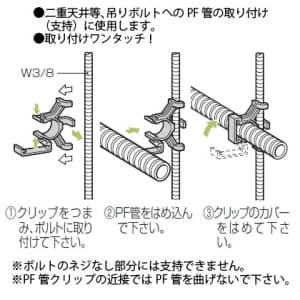 未来工業 PF管クリップ 3分ボルト用 適合管:PF管22 PF管クリップ 3分ボルト用 適合管:PF管22 MF-22KST 画像2