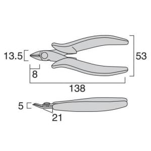 フジ矢 【生産完了品】ミニテック ライトプラスチックニッパ ストレート刃 サイズ:135mm ミニテック ライトプラスチックニッパ ストレート刃 サイズ:135mm MTN03P-135 画像3