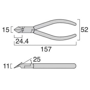 フジ矢 斜刃プラスチックニッパ ラウンド刃 サイズ:150mm 斜刃プラスチックニッパ ラウンド刃 サイズ:150mm 50P-150 画像3