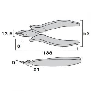 フジ矢 【生産完了品】ミニテック ライトニッパ 飛散防止付 ストレート刃 サイズ:135mm ミニテック ライトニッパ 飛散防止付 ストレート刃 サイズ:135mm MTN03C-135 画像4