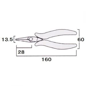 フジ矢 【生産完了品】ミニテック スマートロングノーズプライヤー くわえ部ギザ無 サイズ:160mm ミニテック スマートロングノーズプライヤー くわえ部ギザ無 サイズ:160mm MTP20A-160 画像3