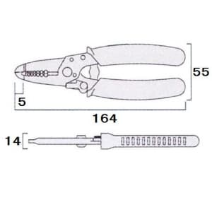 フジ矢 【生産完了品】プロテック ワイヤーストリッパ A型 バネ付 プロテック ワイヤーストリッパ A型 バネ付 PP313A-165 画像2