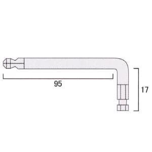 フジ矢 【生産完了品】ボールポイントレンチ サイズ:2mm 水色 ボールポイントレンチ サイズ:2mm 水色 FBW-9000A2 画像4