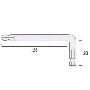 フジ矢 【生産完了品】溝付ボールポイントレンチ サイズ:3mm 黄緑 溝付きボールポイントレンチ サイズ:3mm 黄緑 FBW-9000A3 画像4