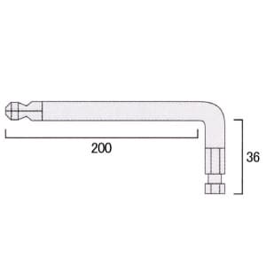 フジ矢 【生産完了品】溝付ボールポイントレンチ サイズ:8mm 茶色 溝付きボールポイントレンチ サイズ:8mm 茶色 FBW-9000A8 画像4