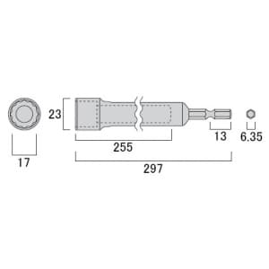 フジ矢 【生産完了品】らくらくロングソケット 電動ドリル用 サイズ:300mm らくらくロングソケット 電動ドリル用 サイズ:300mm ELS-300 画像3