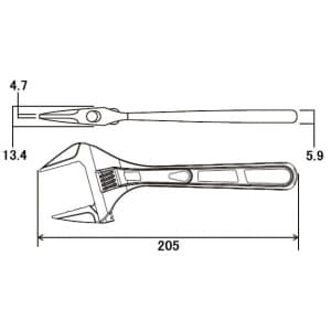 フジ矢 【生産完了品】ライトモンキー ロング 最大開口:0〜32mm サイズ:205mm ライトモンキー ロング 最大開口:0〜32mm サイズ:205mm FLA-32G 画像4