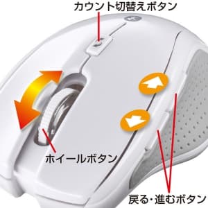 サンワサプライ 【生産完了品】ブルートゥースブルーテックマウス 本体色:ホワイト Bluetooth3.0対応 ブルーLEDセンサー搭載  MA-BTH20W 画像5