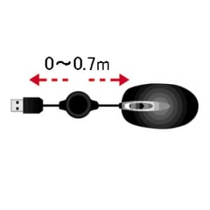 サンワサプライ 【生産完了品】ケーブル巻取り光学式マウス 本体色:ブラック ケーブル長:0.7m  MA-MA1BK 画像3
