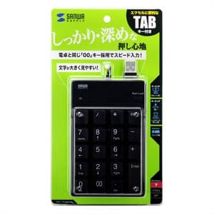 サンワサプライ 【生産完了品】USBテンキー 本体色:ブラック ケーブル長:0.8m TABキー・00キー付  NT-17UBK 画像2