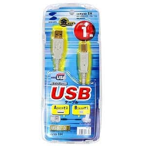 サンワサプライ 【生産完了品】USB2.0ケーブル 金メッキコネクタタイプ 長さ:1m ライトグレー  KU20-1H 画像2