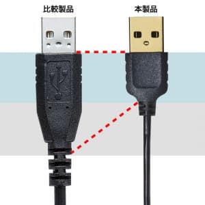 サンワサプライ 【生産完了品】極細USBケーブル USB2.0対応 Aコネクタ-Bコネクタ 長さ:2.5m ブラック 極細USBケーブル USB2.0対応 Aコネクタ-Bコネクタ 長さ:2.5m ブラック KU20-SL25BK 画像2