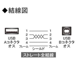 サンワサプライ 【生産完了品】極細USBケーブル USB2.0対応 Aコネクタ-Bコネクタ 長さ:2m ブラック 極細USBケーブル USB2.0対応 Aコネクタ-Bコネクタ 長さ:2m ブラック KU20-SL20BK 画像4