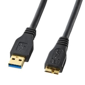サンワサプライ 【生産完了品】USB3.0対応マイクロケーブル Aコネクタ-マイクロBコネクタ 長さ:2m ブラック  KU30-AMC20