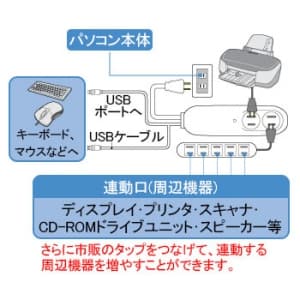 サンワサプライ 【生産完了品】USB連動タップ 2P・2個口 雷サージガード付 電源コード長:2m USBコード長:1.5m  TAP-RE7U 画像2