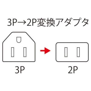 サンワサプライ 3P→2P変換アダプタ 平行型 3P・1個口 3P→2P変換アダプタ 平行型 3P・1個口 TAP-AD1N 画像4