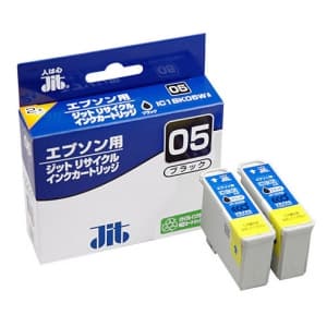 サンワサプライ 【生産完了品】JITリサイクルインク エプソン専用 IC1BK05W ブラック 2個セット  JIT-E05B2P