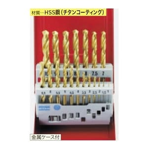 タスコ 【生産完了品】19本組ドリルセット チタンコーティングタイプ 金属ケース付 TA669RC
