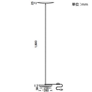 山田照明 LEDフロアスタンド 両口ハロゲン150W相当 電球色 定格光束1760lm ブラック フットスイッチ付 LEDフロアスタンド 両口ハロゲン150W相当 電球色 定格光束1760lm ブラック フットスイッチ付 FD-4149-L 画像3