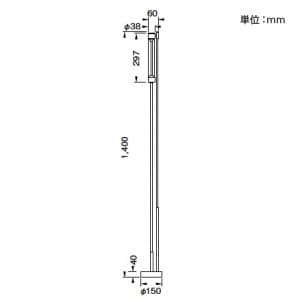 山田照明 【生産完了品】LEDフロアスタンド 白熱60W相当 電球色 定格光束79lm シルバー 調光スイッチ付 LEDフロアスタンド 白熱60W相当 電球色 定格光束79lm シルバー 調光スイッチ付 FD-4154-L 画像3