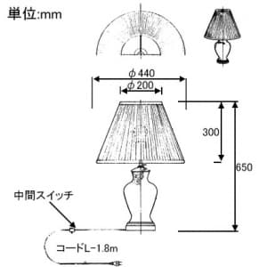 山田照明 【生産完了品】スタンドライト E26普通電球60W形×1 セード色:ホワイト スタンドライト E26普通電球60W形×1 セード色:ホワイト TI-7387 画像2