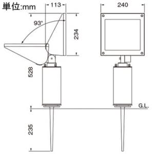 山田照明 【生産完了品】LED一体型スポットライト スパイクタイプ HID70W相当 白色 定格光束2223lm LED一体型スポットライト スパイクタイプ HID70W相当 白色 定格光束2223lm AD-2594-W 画像3