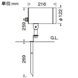 山田照明 【生産完了品】LED一体型スポットライト スパイクタイプ HID70W相当 昼白色 定格光束2753lm ブラック LED一体型スポットライト スパイクタイプ HID70W相当 昼白色 定格光束2753lm ブラック AD-2581-N 画像5