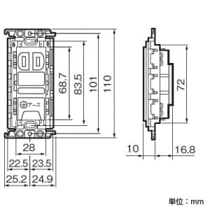 パナソニック 【生産完了品】埋込扉付ダブルコンセント 絶縁取付枠付 15A 125V 利休色 埋込扉付ダブルコンセント 絶縁取付枠付 15A 125V 利休色 WTF13524GK 画像3