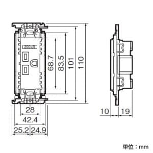 パナソニック 【生産完了品】埋込接地コンセント 金属取付枠付 15A 250V 利休色 埋込接地コンセント 金属取付枠付 15A 250V 利休色 WTF11123GK 画像3