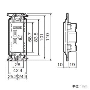 パナソニック 【生産完了品】15A・20A兼用埋込接地コンセント 金属取付枠付 20A 250V 利休色 15A・20A兼用埋込接地コンセント 金属取付枠付 20A 250V 利休色 WTF19223GK 画像3