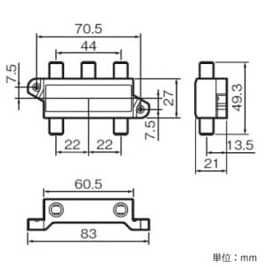 パナソニック 【生産完了品】4分配器 電流通過形 10〜2602MHz 4分配器 電流通過形 10〜2602MHz WCS5684K 画像3