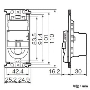 パナソニック 【生産完了品】かってにスイッチ トイレ壁取付 熱線センサ付自動スイッチ 2線式 2A 100V スイッチスペース付 ホワイト かってにスイッチ トイレ壁取付 熱線センサ付自動スイッチ 2線式 2A 100V スイッチスペース付 ホワイト WTK12115W 画像3