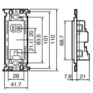 パナソニック 【生産完了品】フルカラー 埋込絶縁コンセント アースターミナル付 取付枠付 15A 125V フルカラー 埋込絶縁コンセント アースターミナル付 取付枠付 15A 125V WN10314 画像2