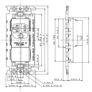 パナソニック フルカラー 15A・20A兼用埋込絶縁接地コンセント 取付枠付 20A 125V フルカラー 15A・20A兼用埋込絶縁接地コンセント 取付枠付 20A 125V WN19214 画像3