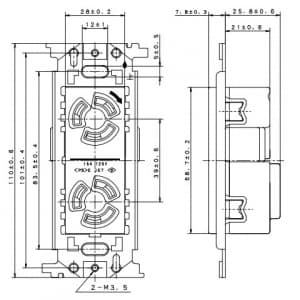 パナソニック フルカラー 接地2P埋込引掛ダブルコンセント 取付枠付 15A 125V グレー フルカラー 接地2P埋込引掛ダブルコンセント 取付枠付 15A 125V グレー WF2312H 画像3