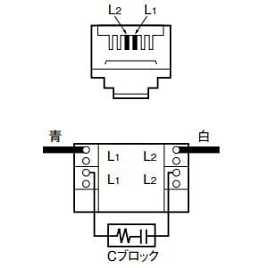 パナソニック フルカラー 埋込コンデンサ付テレホンモジュラジャック 6極2心 フルカラー 埋込コンデンサ付テレホンモジュラジャック 6極2心 WN4623K 画像3