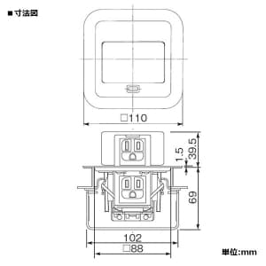 パナソニック F型アップコン 角型 電源用 安全扉付接地コンセント 1コ口 ブラウン(バーチ) 15A 125V F型アップコン 角型 電源用 安全扉付接地コンセント 1コ口 ブラウン(バーチ) 15A 125V DU1302ATK 画像2