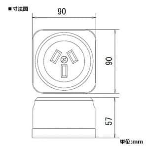 パナソニック 露出3Pコンセント 30A 250V ブラック 露出3Pコンセント 30A 250V ブラック WK1330 画像2