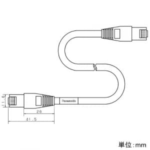 パナソニック モジュラ型コード CAT6 コード長3.0m グレー モジュラ型コード CAT6 コード長3.0m グレー NR11603 画像2